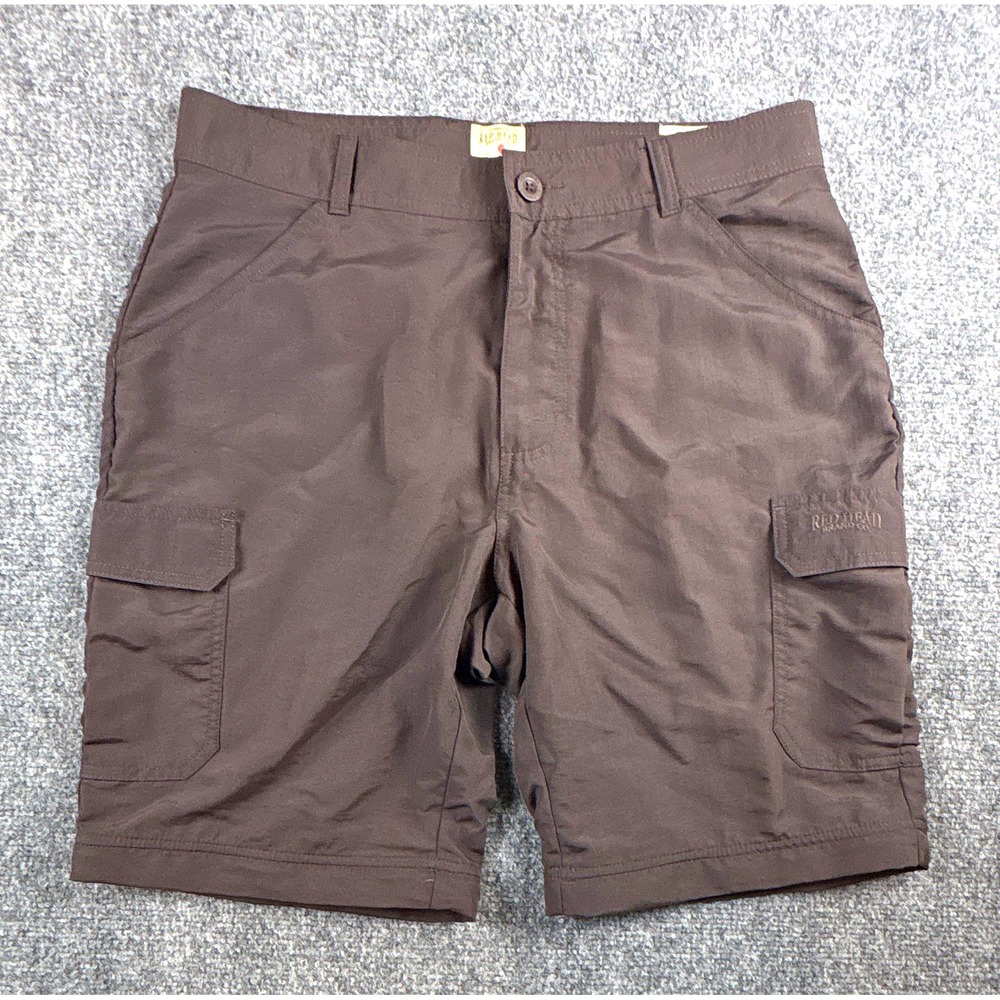 RedHead Men's Hiking Cargo Shorts Size 34 Lightweight 100% Nylon Earth Brown
